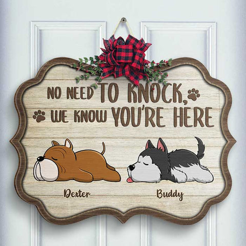All Guests Must Be Approved By Sleeping Dogs - Personalized Shaped Wood Sign