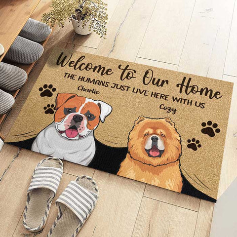 Welcome To Our Home - Gift For Dog Lovers, Personalized Decorative Mat