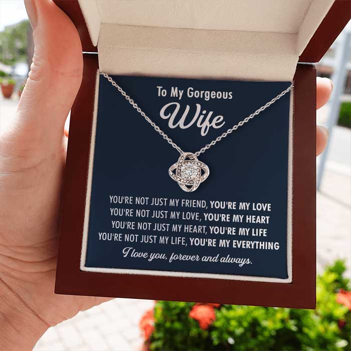 You're Not Just My Life, You're My Everything - Gift For Couples, Love Knot Necklace