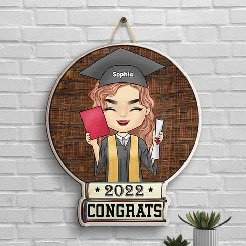 Congratulations On Your Graduation - Personalized Shaped Wood Sign - Graduation Gift