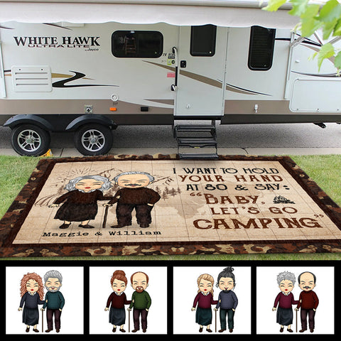Baby Let's Go Camping - Husband Wife Camping - Gift For Camping Couples, Personalized Camping Tarp