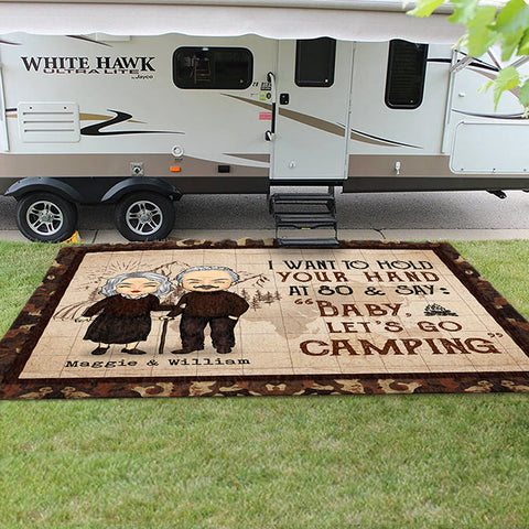 Baby Let's Go Camping - Husband Wife Camping - Gift For Camping Couples, Personalized Camping Tarp