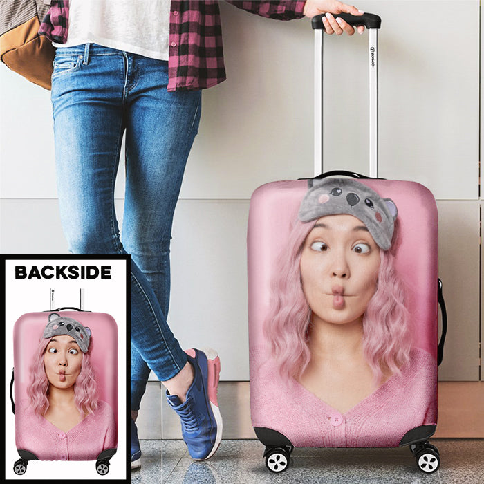 I Like To Travel - Personalized Luggage Cover - Upload Image, Gift For Bestie