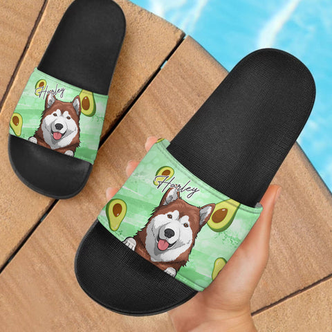 My Fur Baby - Personalized Slide Sandals, Slippers - Gift For Pet Lovers