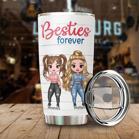 Besties Forever - Thank You For Being My Unbiological Sisters - Personalized Tumbler