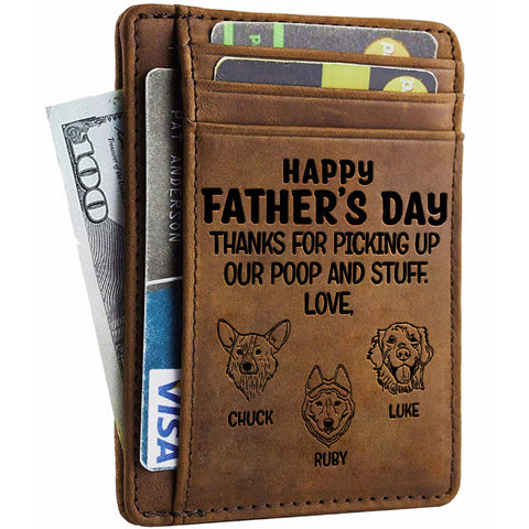 Happy Father's Day Dog Dad - Personalized Card Wallet - Gift For Dad, Gift For Father's Day