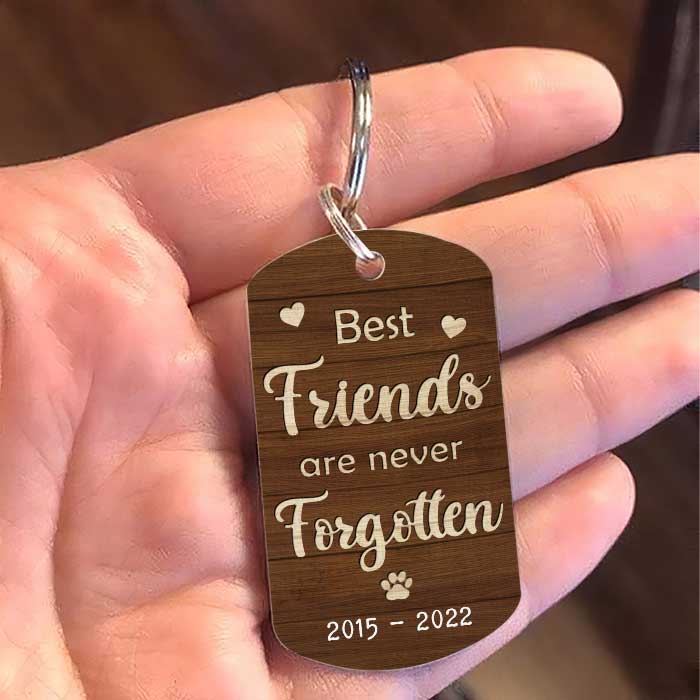 Best Friends Are Never Forgotten - Personalized Keychain - Upload Image, Gift For Pet Lovers