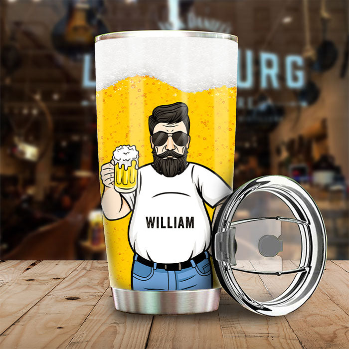 Dad Bod Working On My Six Pack - Gift For Dad, Grandpa - Personalized Tumbler
