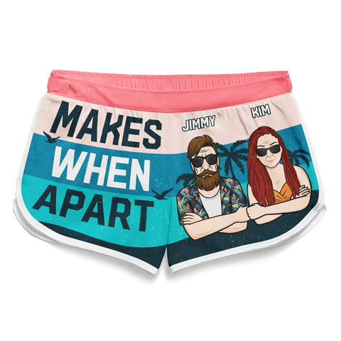 Nothing Makes Sense - Personalized Couple Beach Shorts - Gift For Couples, Husband Wife