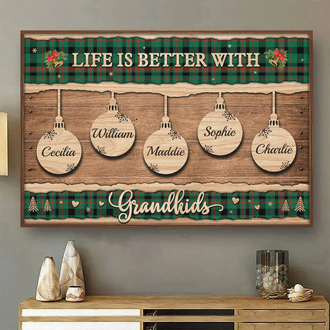 Life Is Better With Grandkids - Personalized Horizontal Poster