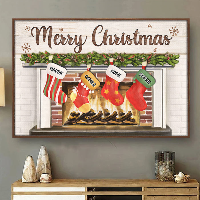 Merry Christmas With Family - Personalized Horizontal Poster