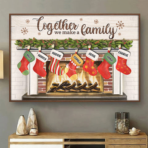 Merry Christmas With Family - Personalized Horizontal Poster