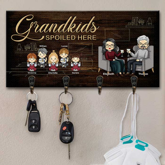 Our Cool Grandkids Spoiled Here - Personalized Key Hanger, Key Holder - Gift For Couples, Husband Wife