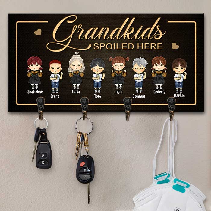 These Grandkids Spoiled Here - Personalized Key Hanger, Key Holder - Gift For Grandma