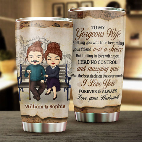 Meeting You Was Fate - Gift For Couples, Personalized Tumbler