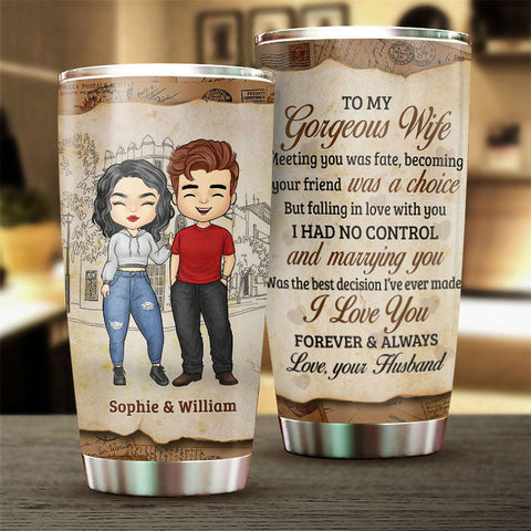 Meeting You Was Fate, Becoming Our Friend Was A Choice - Gift For Couples, Personalized Tumbler