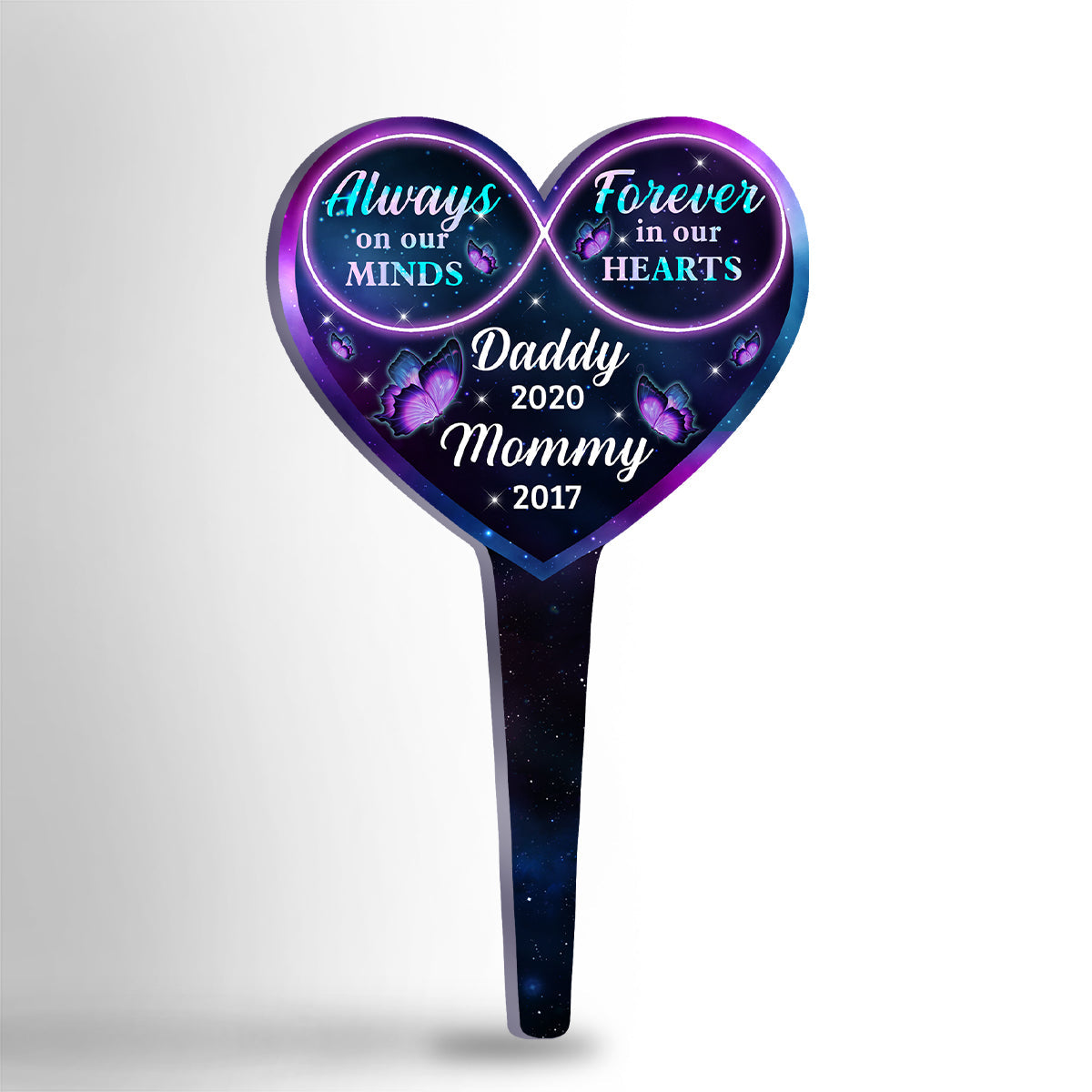 Always On Our Minds - Personalized Custom Acrylic Garden Stake