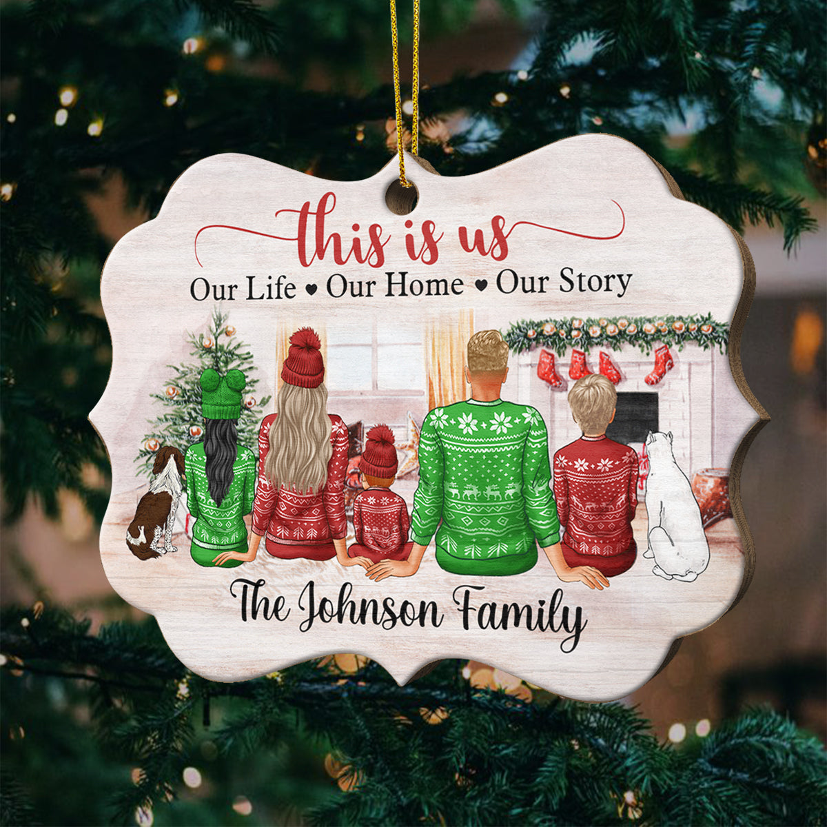 This Is Us - Our Life, Our Home, Our Story - Personalized Shaped Ornament