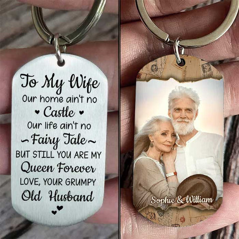 To My Wife, You Are My Queen Forever - Upload Image, Gift For Couples - Personalized Keychain