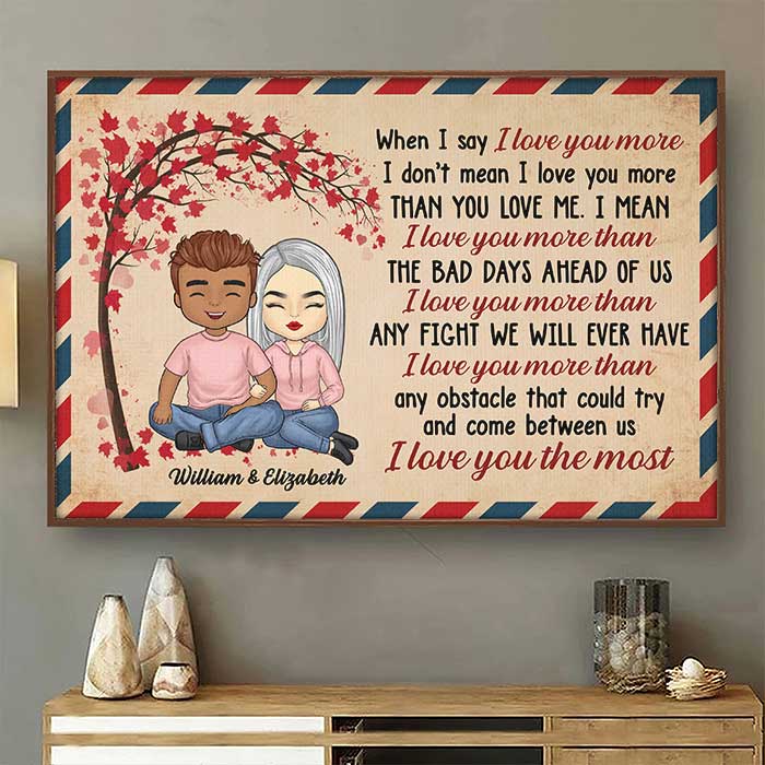 I Love You The Most - Gift For Couples, Personalized Horizontal Poster
