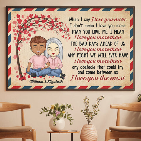 I Love You The Most - Gift For Couples, Personalized Horizontal Poster