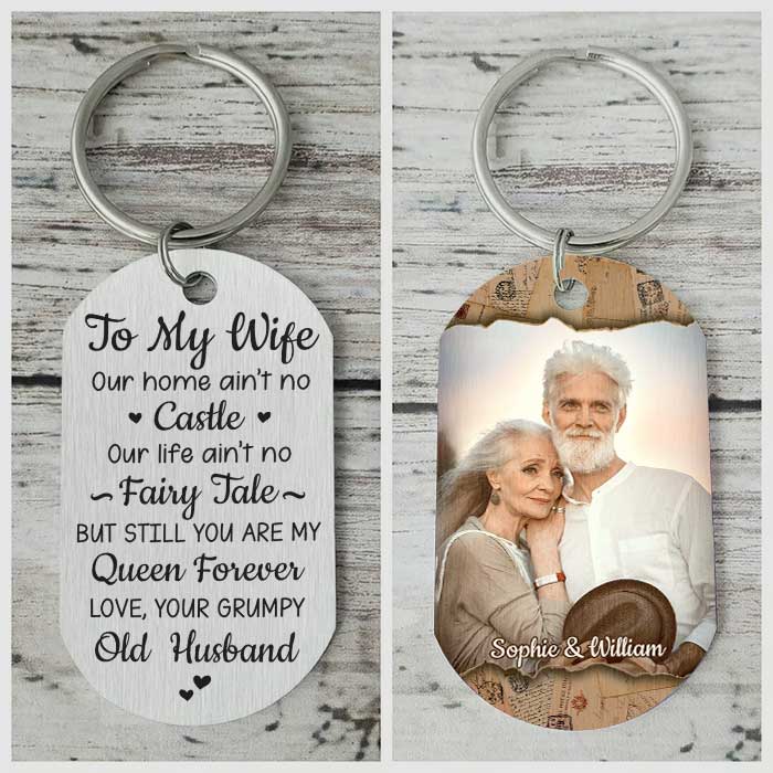To My Wife, You Are My Queen Forever - Upload Image, Gift For Couples - Personalized Keychain