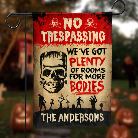 We've Got Plenty Of Rooms For More Bodies - Personalized Zombie Flag, Halloween Ideas.