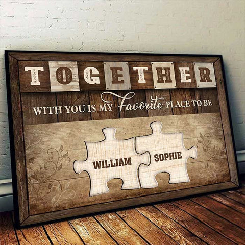 Love Holds Us Together - Gift For Couples, Personalized Horizontal Poster