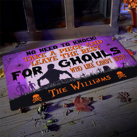 No Need To Knock - Take A Piece And Leave The Rest For Ghouls - Personalized Decorative Mat, Halloween Ideas.
