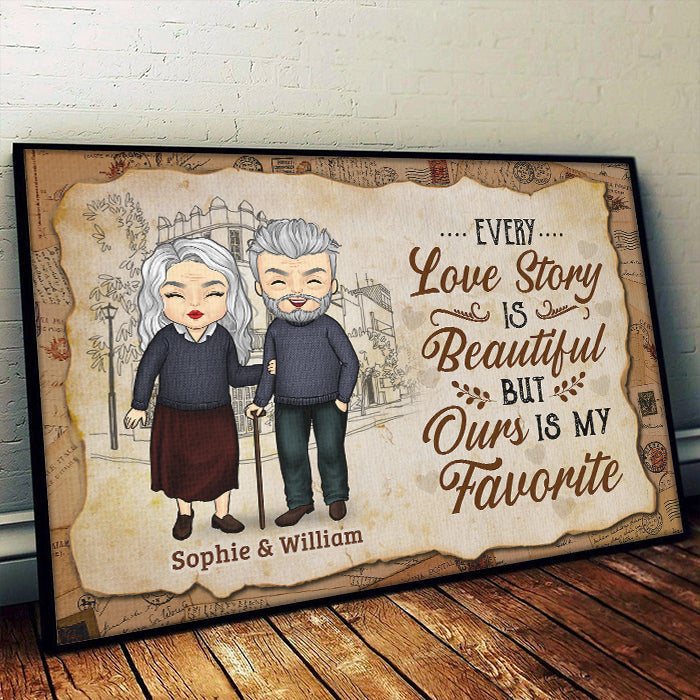 Every Love Story Is Beautiful But Ours Is My Favorite - Gift For Couples, Personalized Horizontal Poster