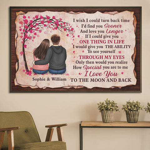 You Are So Special To Me, I Love You To The Moon And Back - Gift For Couples, Personalized Horizontal Poster