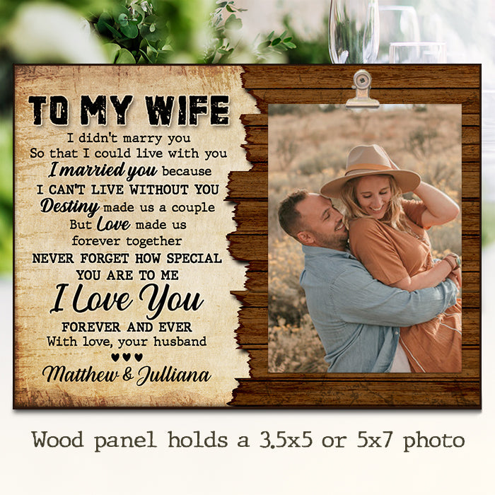 I Married You Because I Can't Live Without You - Gift For Couples, Personalized Photo Frame