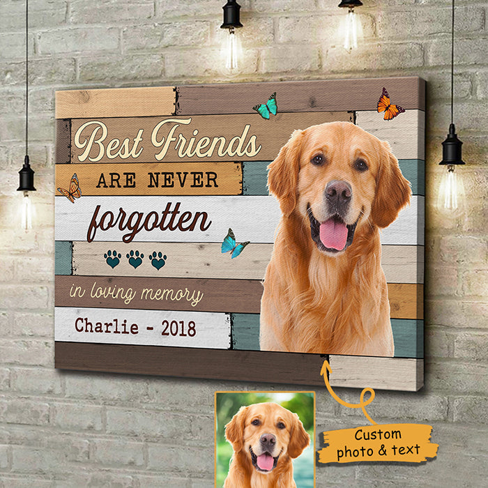 Best Friends Are Never Forgotten Image Upload - Personalized Horizontal Canvas