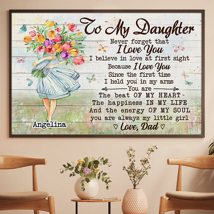 You're The Beat Of My Heart - Gift For Daughter - Personalized Horizontal Poster