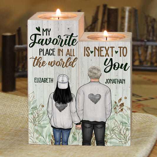 I Wanna Stay Next To You - Gift For Couples - Personalized Candle Holder