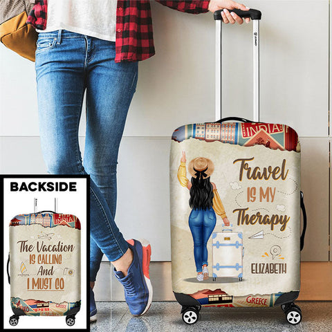 The Vacation Is Calling And I Must Go - Gift For Bestie, Personalized Luggage Cover
