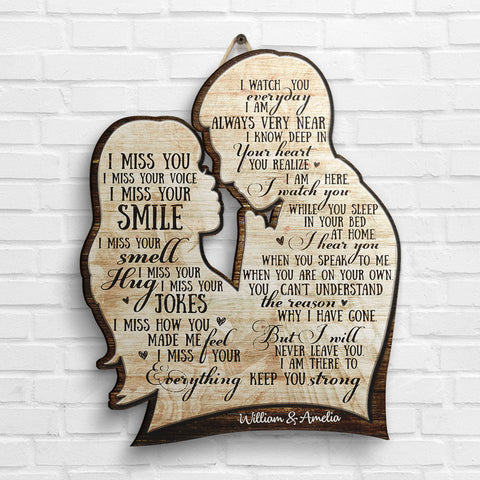 I Will Never Leave You - Gift For Couples, Husband Wife - Personalized Shaped Door Sign