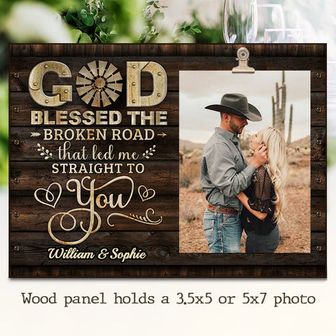 God Led Me Straight To You - Gift For Couples, Personalized Photo Frame