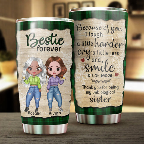 Friends Stop Being Friends And Become Sisters - Personalized Tumbler