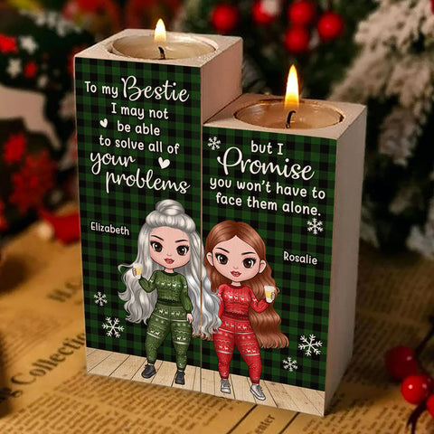 Because Of You, I Cry A Little Less - Gift For Bestie - Personalized Candle Holder