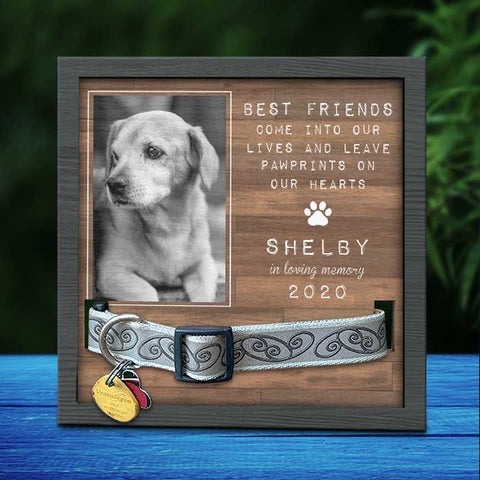 Best Friends Come Into Our Lives And Leave Pawprints On Our Hearts - Personalized Memorial Pet Loss Sign (8x8 inches)
