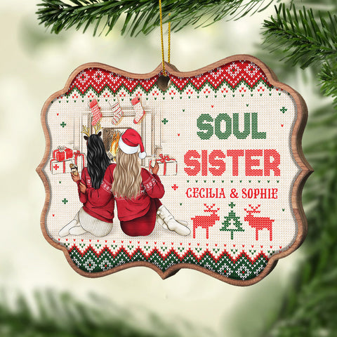 Not Sisters By Blood But Sisters By Heart - Personalized Shaped Ornament