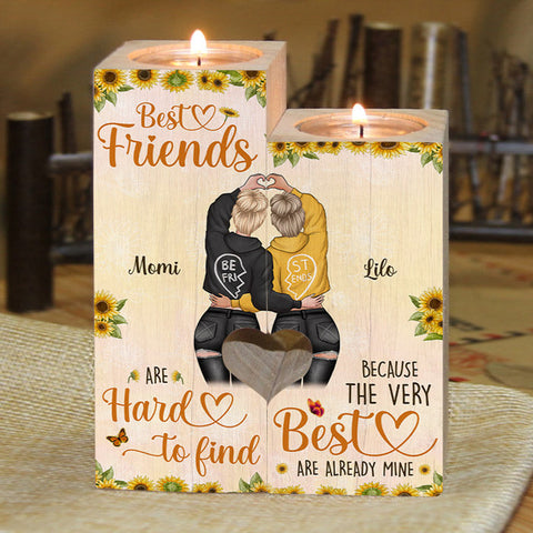 Best Friends Are Hard To Find - Gift For Bestie - Personalized Candle Holder