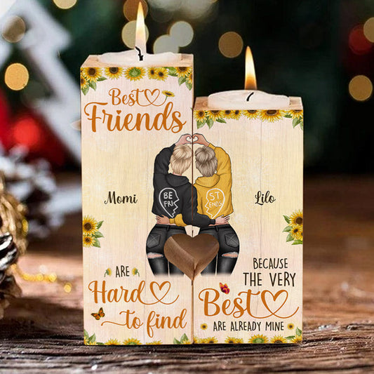 Best Friends Are Hard To Find - Gift For Bestie - Personalized Candle Holder