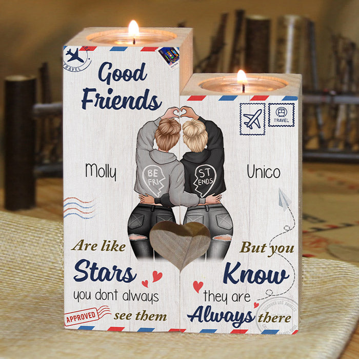 Good Friends Are Like Stars - Gift For Bestie - Personalized Candle Holder