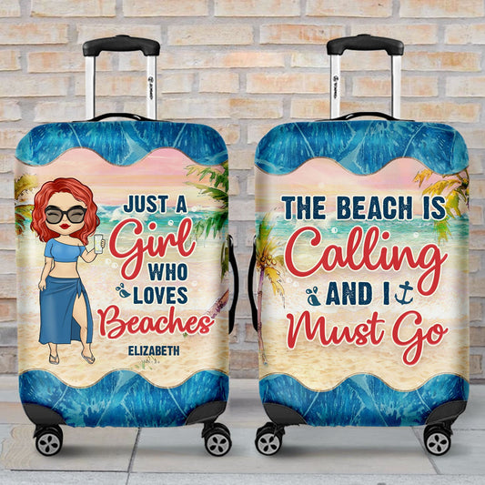 Just A Girl Who Loves Beaches - Personalized Luggage Cover