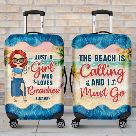 Just A Girl Who Loves Beaches - Personalized Luggage Cover