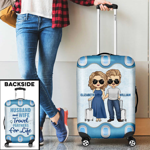 Cruising Partners For Life - Personalized Luggage Cover