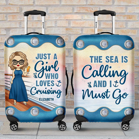 Just A Girl Who Loves Cruising - Personalized Luggage Cover