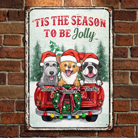 Happy Christmas With Your Dogs - Personalized Metal Sign